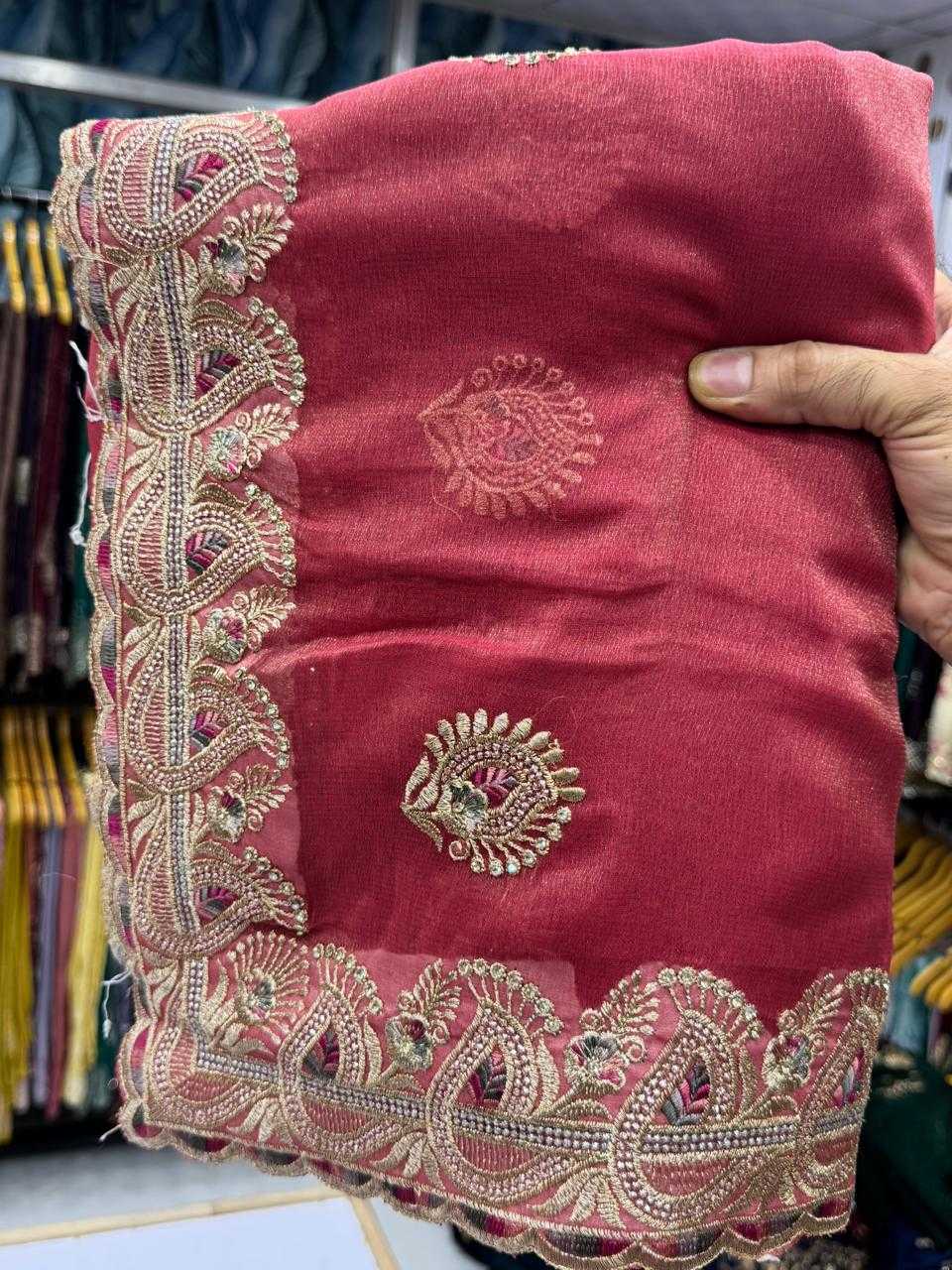 Ynf Fancy KESH114 4792 Sarees Wedding Collections Festive Collections Wholesale Embroidered Sarees Stone Work Saree Zari Border Sarees Manufacturer