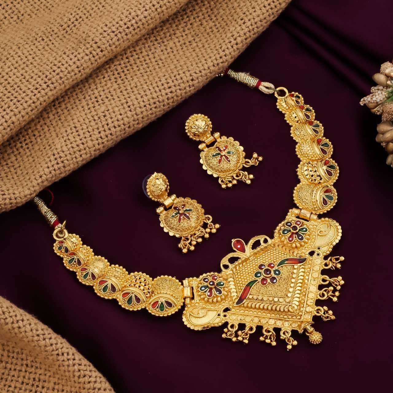 Ynf Fancy Womens Jewellery Wholesale Necklaces Set Golden Necklace Set Gold Plated Jewelry Manufacturer