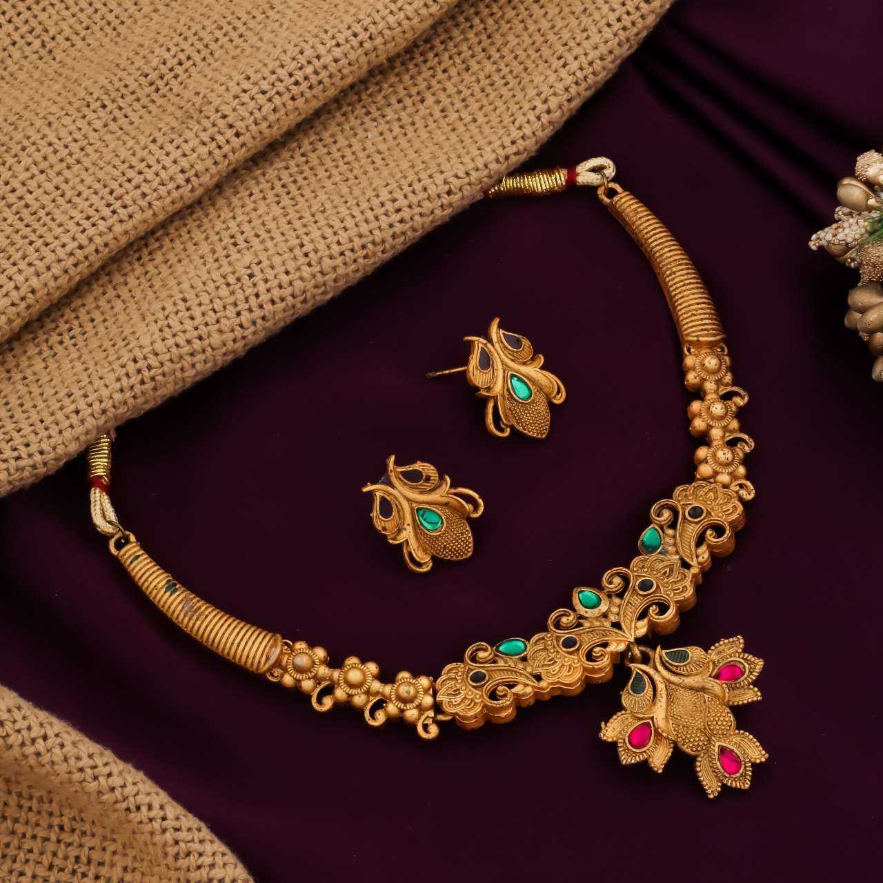 Ynf Fancy Womens Jewellery Wholesale Necklaces Set Golden Necklace Set Gold Plated Jewelry Manufacturer