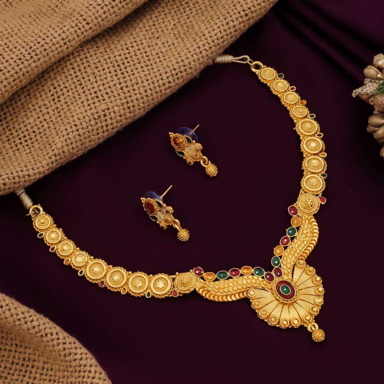 Ynf Fancy Womens Jewellery Wholesale Necklaces Set Golden Necklace Set Gold Plated Jewelry Manufacturer