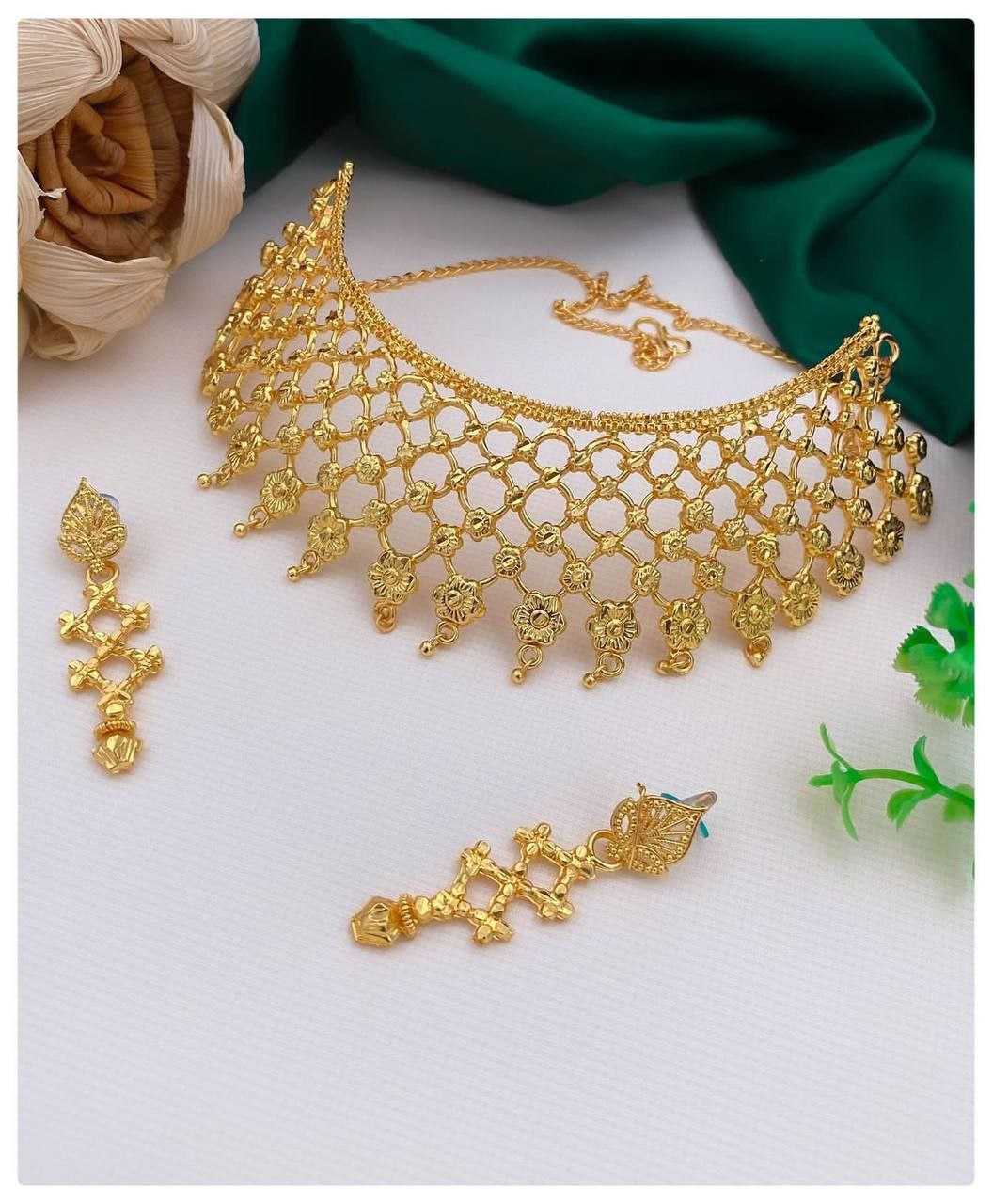 Ynf Fancy Womens Jewellery Wholesale Necklaces Set Golden Necklace Set Gold Plated Jewelry Manufacturer