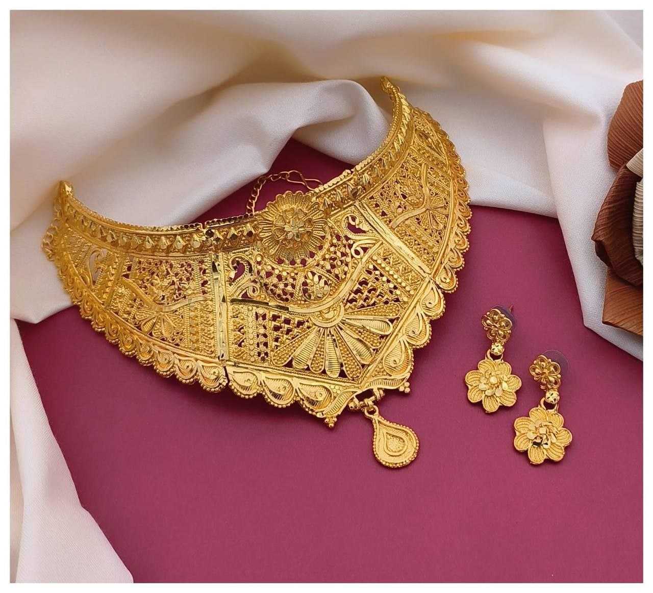 Ynf Fancy Womens Jewellery Wholesale Necklaces Set Golden Necklace Set Gold Plated Jewelry Manufacturer