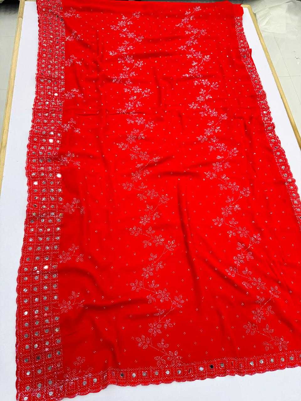Ynf Faux Blooming KESH114 3664 Sarees Wedding Collections Festive Collections Wholesale Designer Sarees Swarovski Sarees Mirror Work Saree Manufacturer