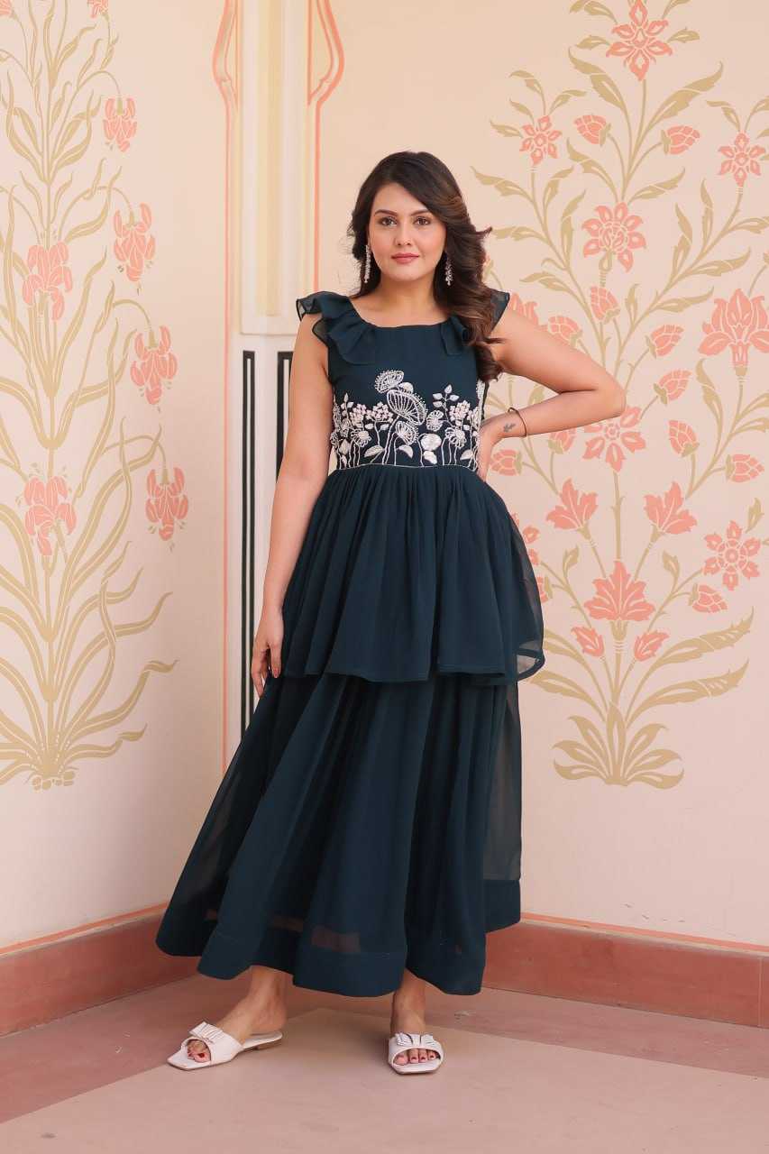 Ynf Faux Blooming KESH489 1175 Gowns Wholesale Fancy Gowns Embroidery Gowns Manufacturer