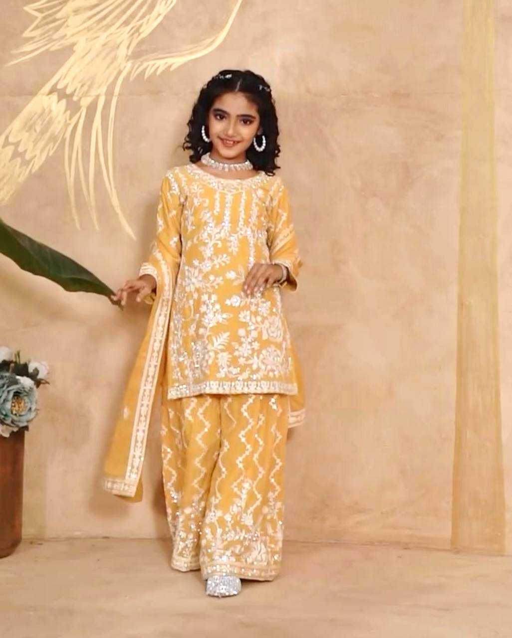 Ynf Faux Georgette KESH415 216 Kids Wear Wedding Collections Festive Collections Wholesale Kids Sharara Kids Suit Embroidered Frock Manufacturer