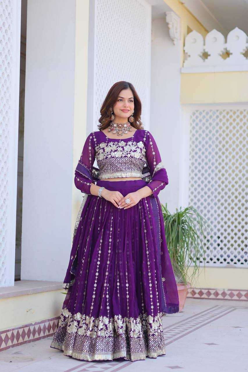Ynf Faux Georgette KESH498 077 Lehengas Wholesale Designer Lehenga Wedding Lehenga Embroidered Lehenga Manufacturer