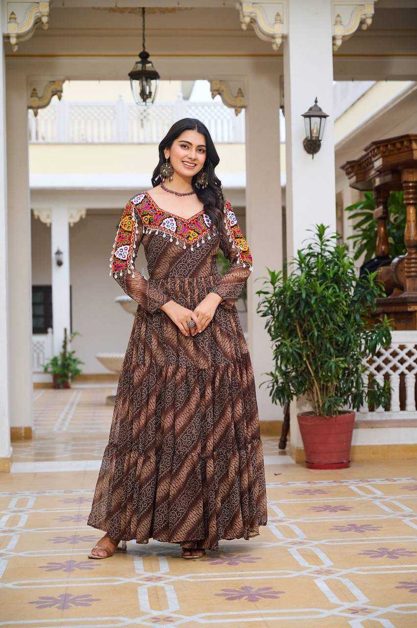 Ynf Faux Georgette KESH498 109 Gowns Wholesale Designer Gowns Manufacturer