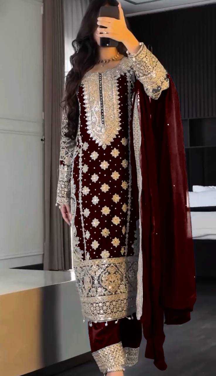 Ynf Faux Georgette KESH499 1654 Suits & Dresses Wedding Collections Plus Size Collections Wholesale Embroidery Suits Sangeet Outfits Manufacturer