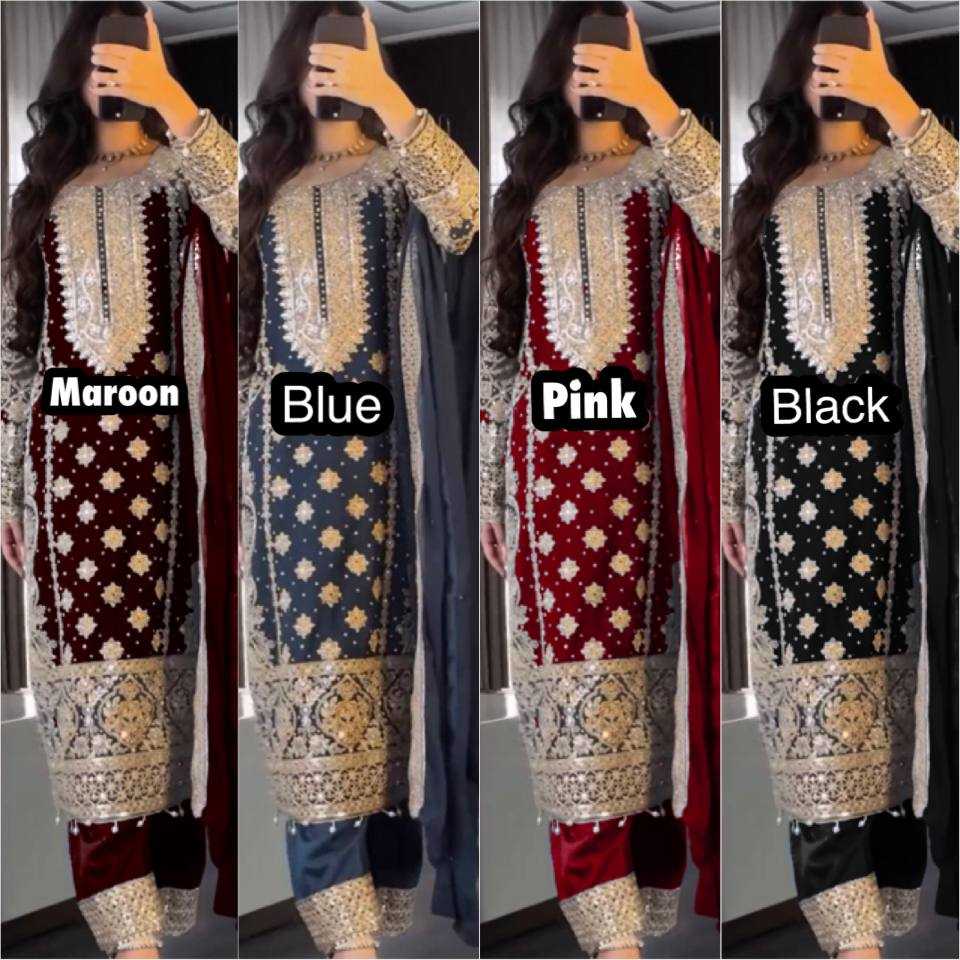 Ynf Faux Georgette KESH499 1654 Suits & Dresses Wedding Collections Plus Size Collections Wholesale Embroidery Suits Sangeet Outfits Manufacturer