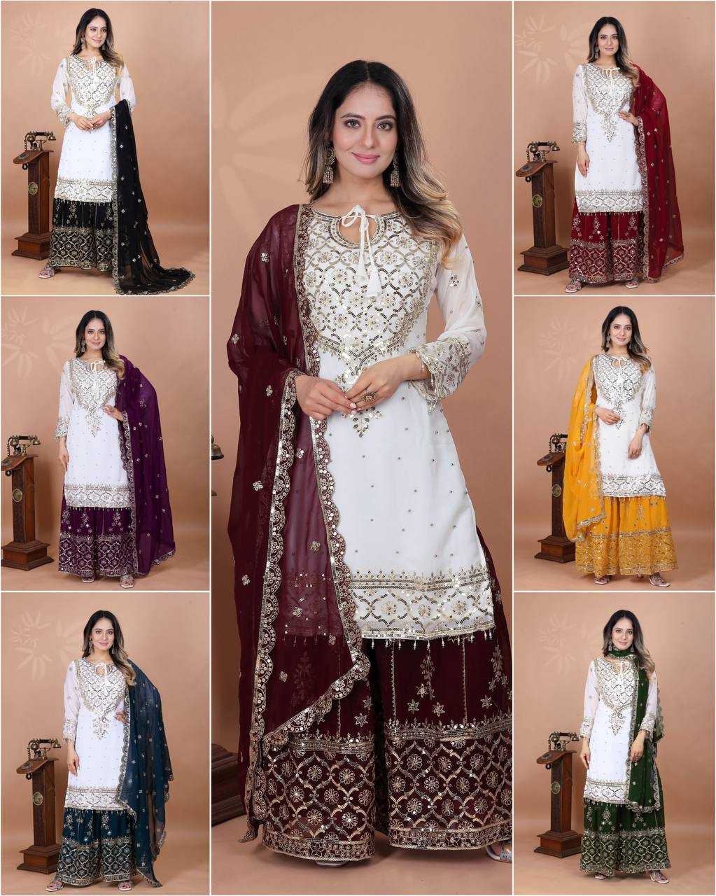 Ynf Faux Georgette KESH499 3119 Kurti Wholesale Party Wear Kurtis Kurti With Palazzo Manufacturer