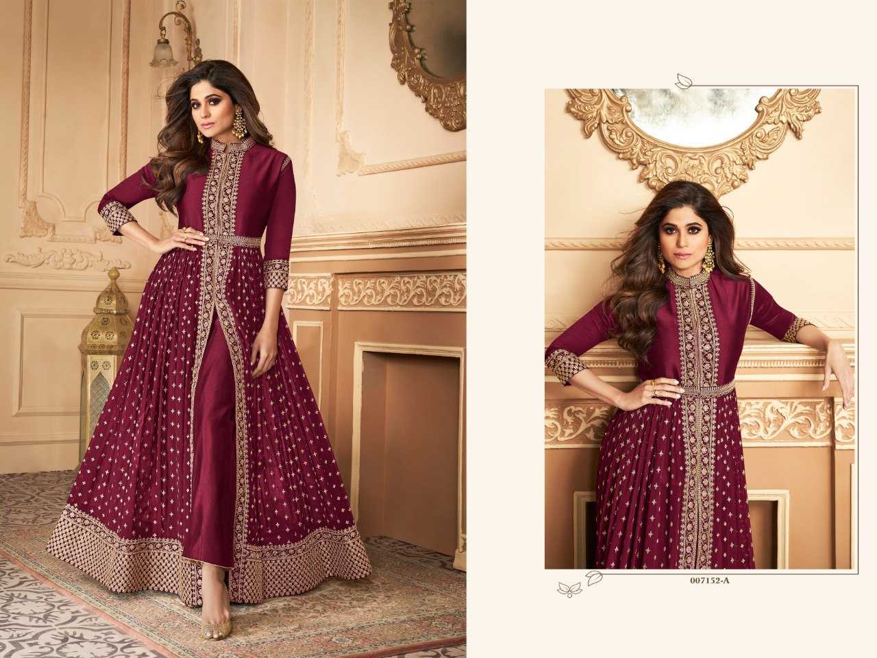 Ynf Faux Georgette KESH504 007152 Gowns Wedding Collections Festive Collections Wholesale Embroidery Gowns Georgette Gown Designer Gowns Manufacturer