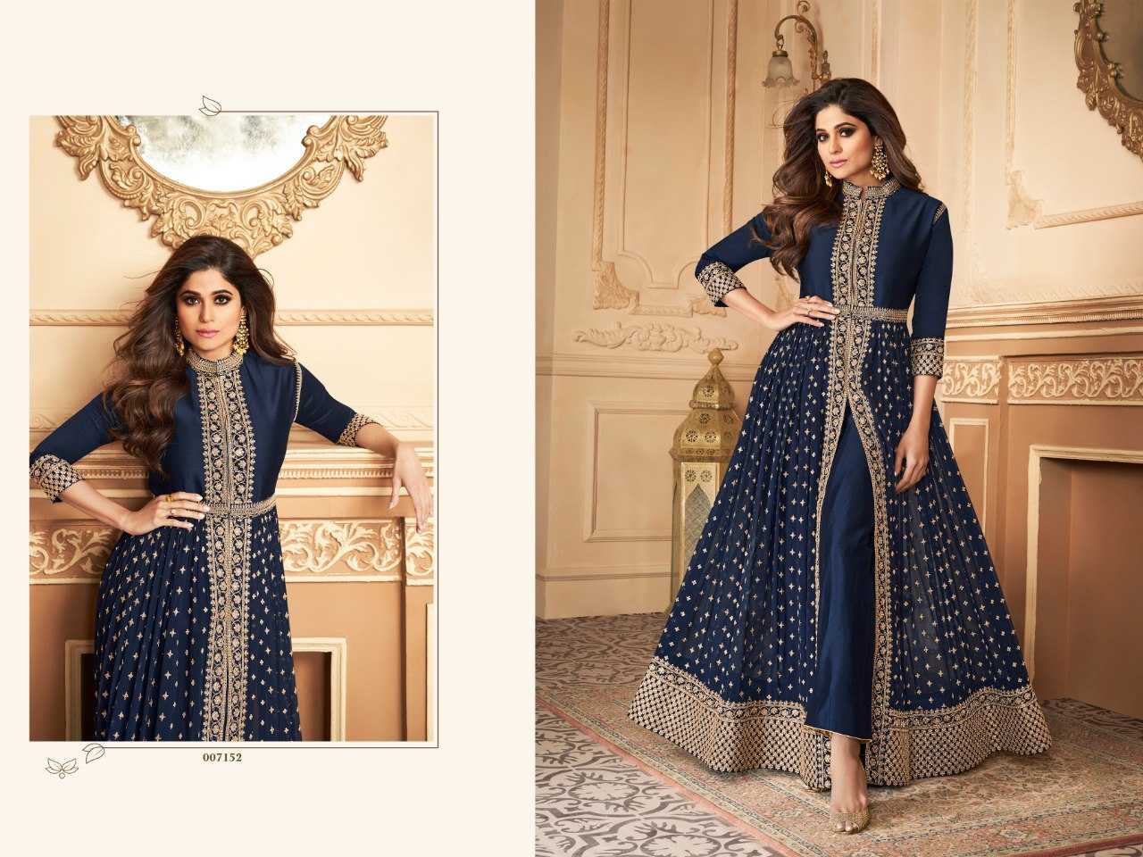 Ynf Faux Georgette KESH504 007152 Gowns Wedding Collections Festive Collections Wholesale Embroidery Gowns Georgette Gown Designer Gowns Manufacturer