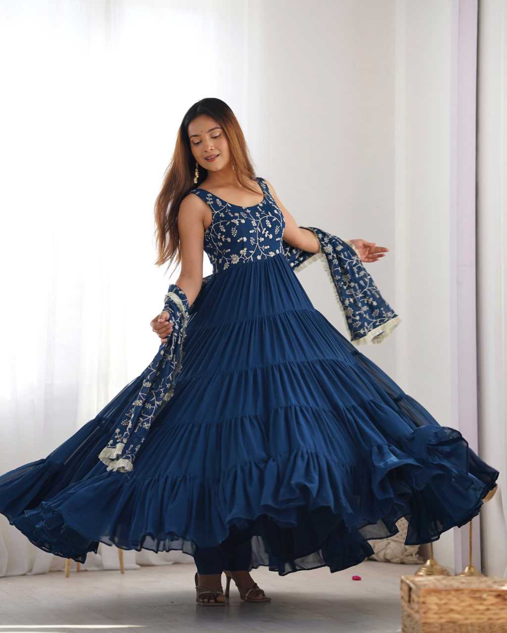 Ynf Faux Georgette KESH504 49 Gowns Wedding Collections Festive Collections Wholesale Anarkali Gown Georgette Gown Gown With Dupatta Manufacturer