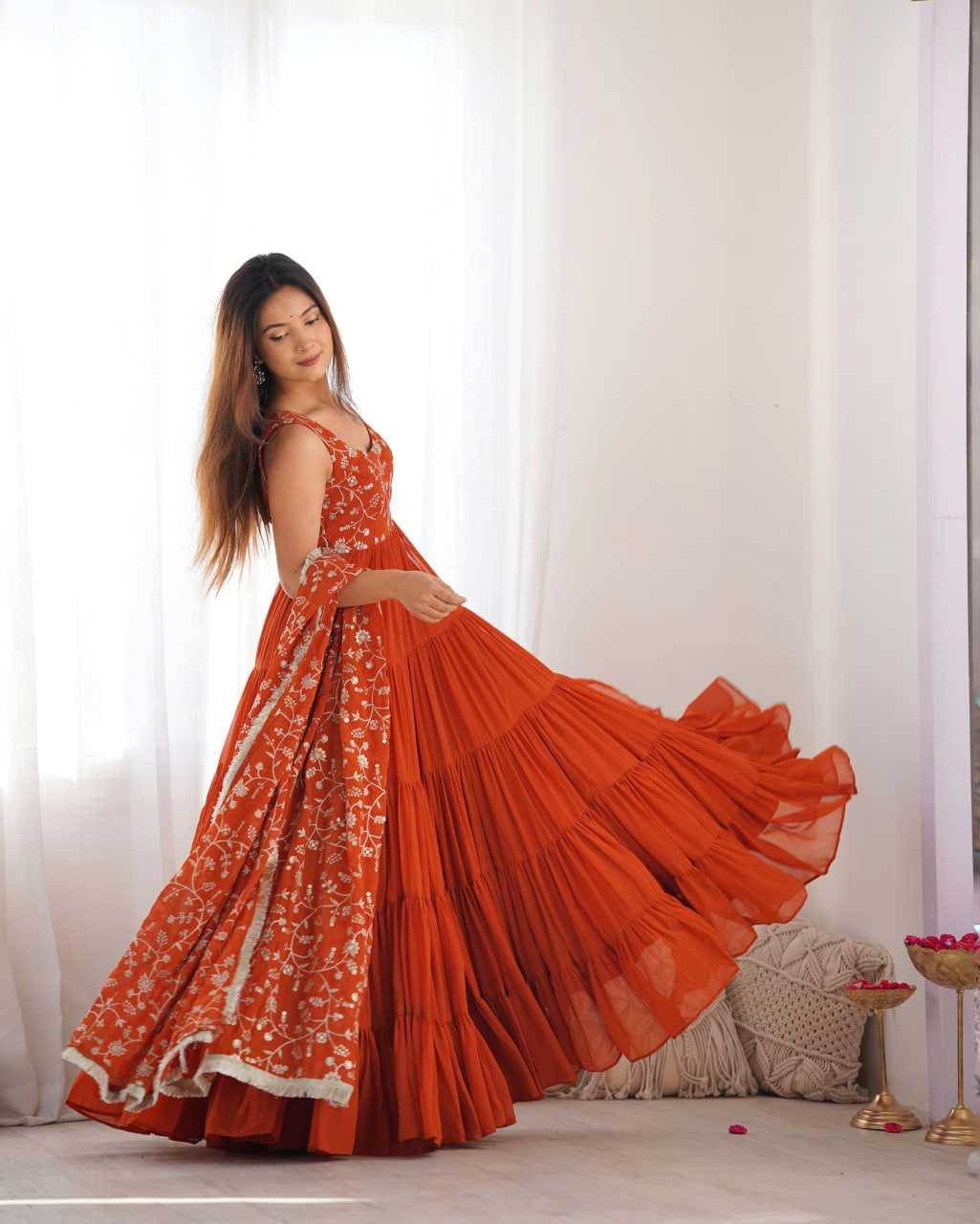 Ynf Faux Georgette KESH504 49 Gowns Wedding Collections Festive Collections Wholesale Anarkali Gown Georgette Gown Gown With Dupatta Manufacturer