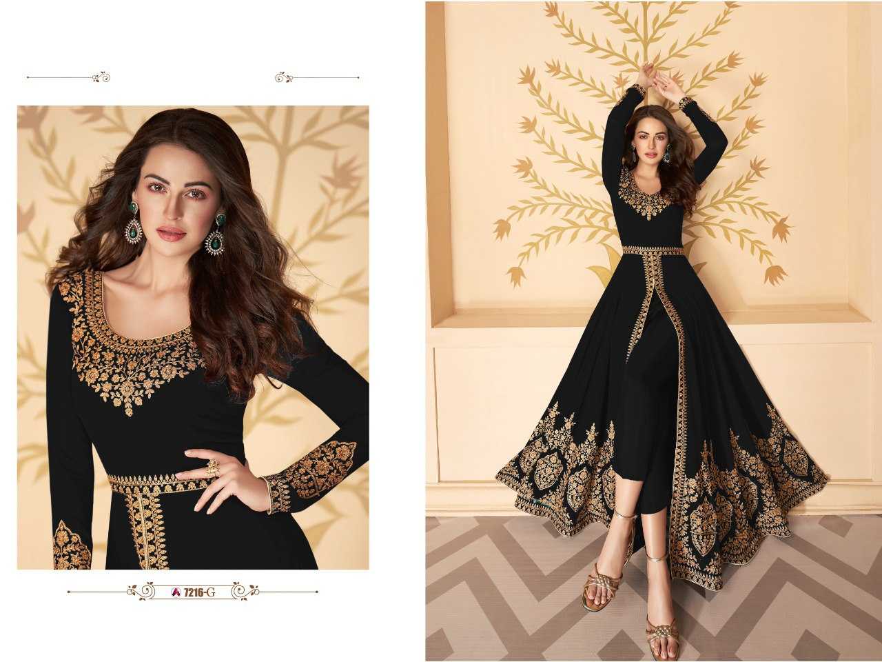 Ynf Faux Georgette KESH504 7216 Suits & Dresses Wedding Collections Festive Collections Wholesale Embroidery Suits Georgette Suit Semi Stitched Suits Manufacturer