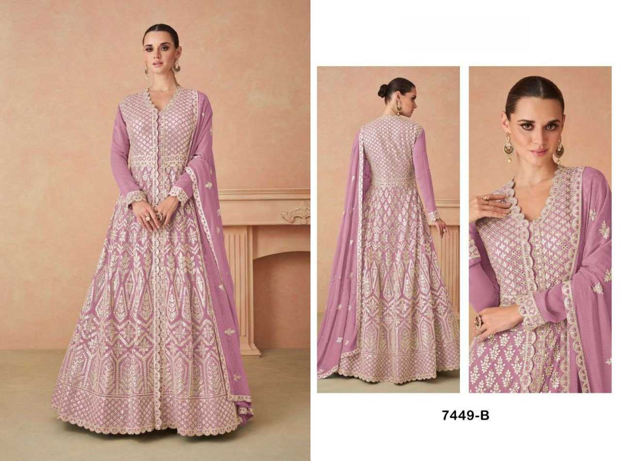 Ynf Faux Georgette KESH504 7444 Gowns Wedding Collections Festive Collections Wholesale Embroidery Gowns Georgette Gown Designer Gowns Manufacturer