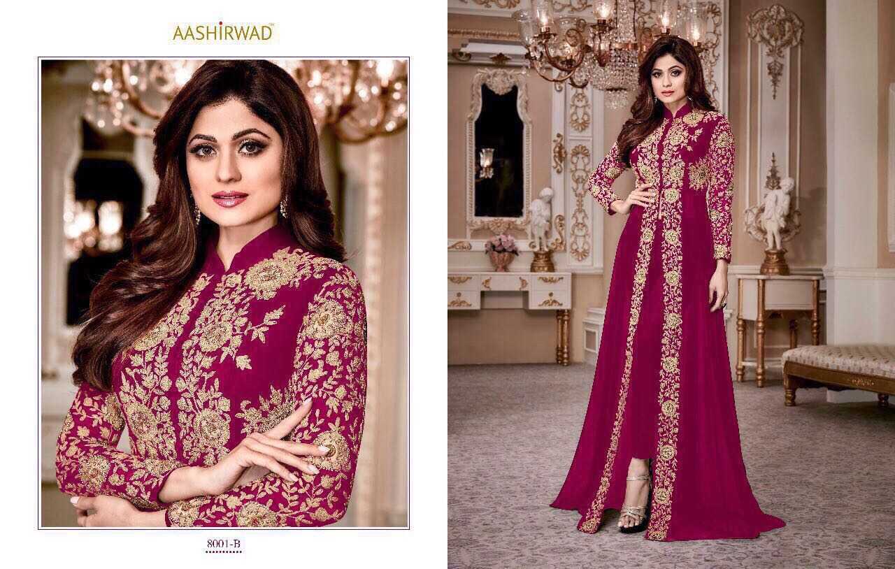 Ynf Faux Georgette KESH504 8001 Gowns Wedding Collections Bollywood Collections Wholesale Embroidery Gowns Georgette Gown Shamita Shetty Manufacturer