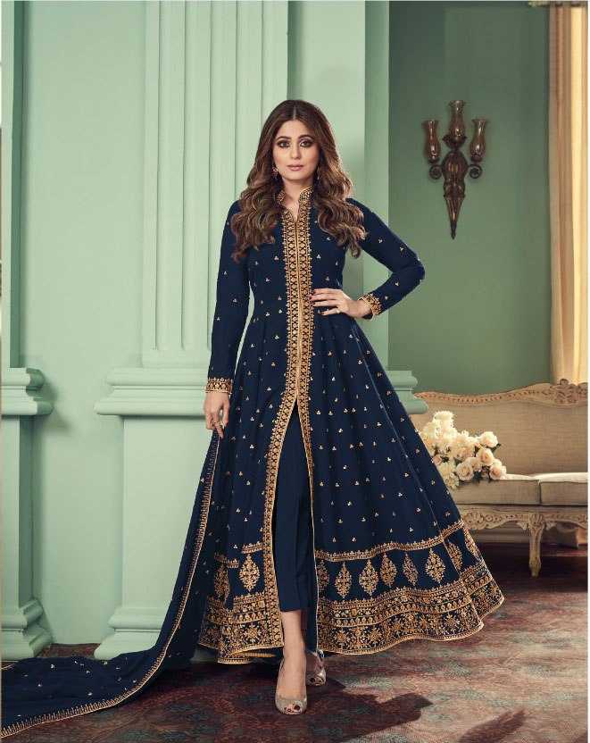 Ynf Faux Georgette KESH504 8527 Gowns Bollywood Collections Festive Collections Wholesale Georgette Gown Sequin Gowns Shamita Shetty Manufacturer