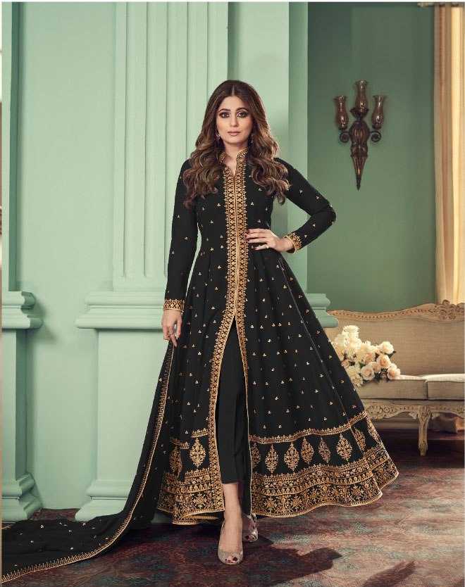 Ynf Faux Georgette KESH504 8527 Gowns Bollywood Collections Festive Collections Wholesale Georgette Gown Sequin Gowns Shamita Shetty Manufacturer