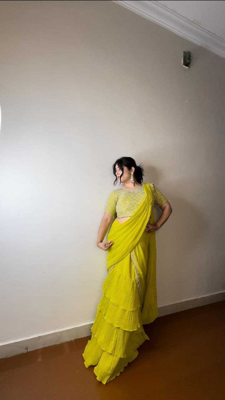 Ynf Faux Georgette KESH516 9265 Sarees Wholesale Ready To Wear Sarees Party Wear Sarees Fancy Sarees Sequence Sarees Embroidered Sarees Manufacturer