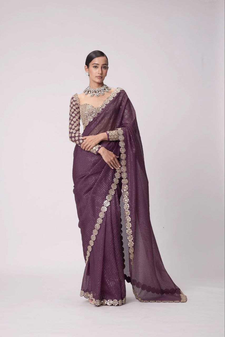 Ynf Faux Georgette RIN112 101 Sarees Wholesale Fancy Sarees Georgette Sarees Work Sarees Manufacturer