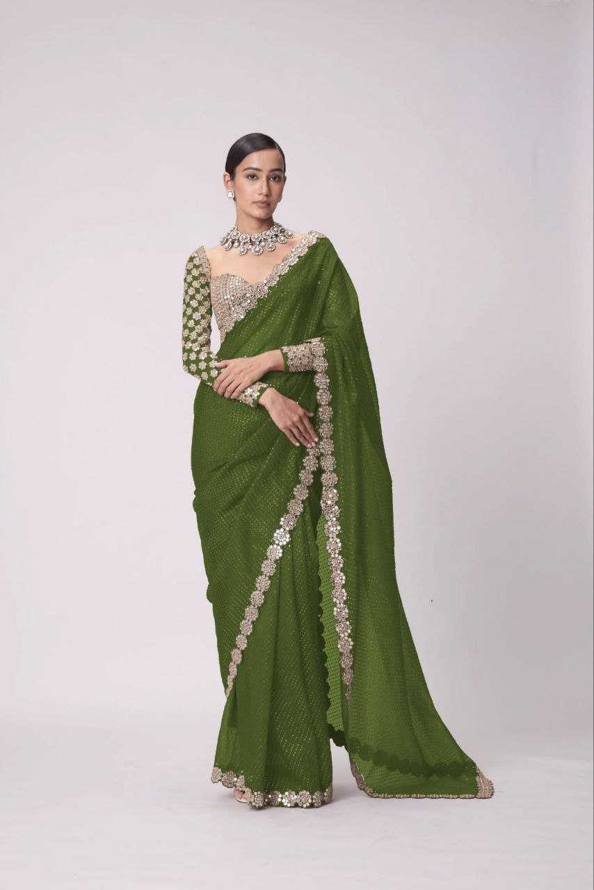 Ynf Faux Georgette RIN112 101 Sarees Wholesale Fancy Sarees Georgette Sarees Work Sarees Manufacturer