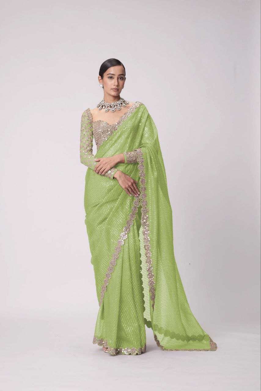 Ynf Faux Georgette RIN112 101 Sarees Wholesale Fancy Sarees Georgette Sarees Work Sarees Manufacturer
