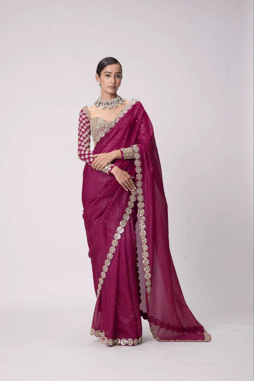 Ynf Faux Georgette RIN112 101 Sarees Wholesale Fancy Sarees Georgette Sarees Work Sarees Manufacturer