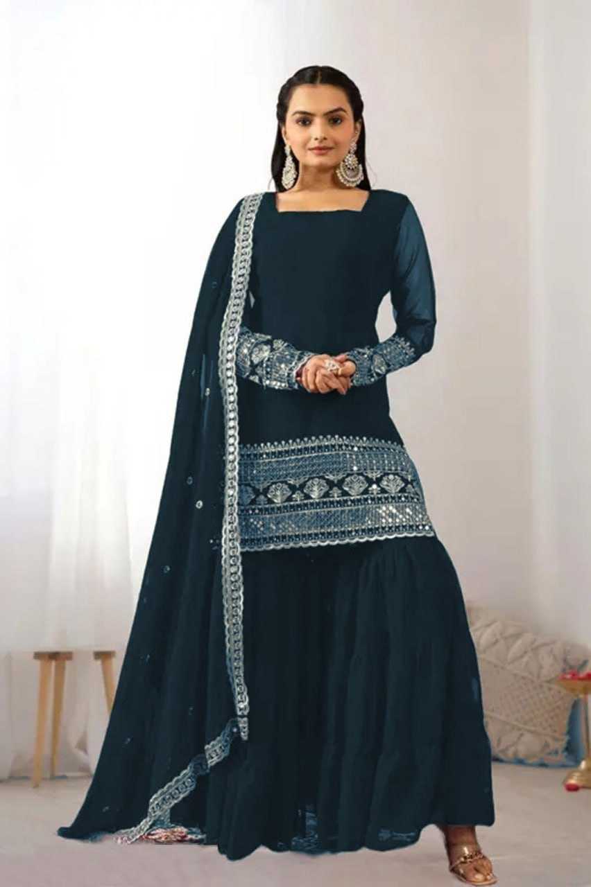 Ynf Faux Georgette RIN129 031 Suits & Dresses Wholesale Ladies Suits Embroidery Suits Georgette Suit Manufacturer
