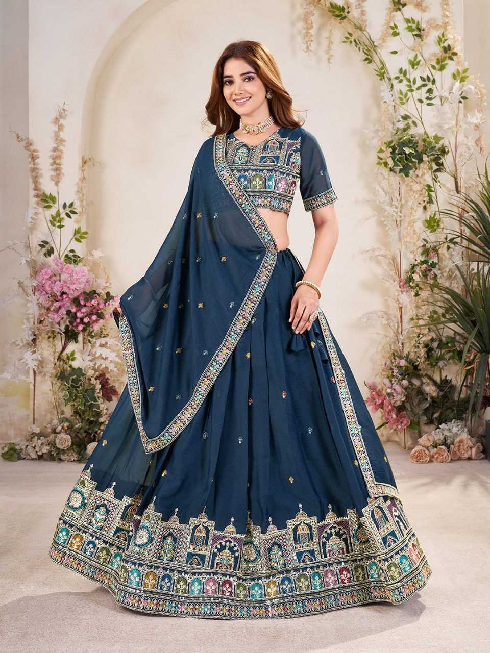 Ynf Faux Georgette RIN131 349 Lehengas Wedding Collections Festive Collections Wholesale Georgette Lehenga Lehenga With Cancan Lehenga With Blouse Manufacturer