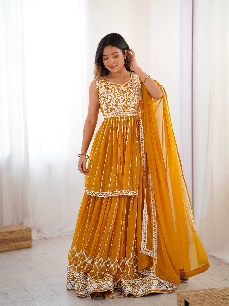 Ynf Faux Georgette RIN133 28 Lehengas Wedding Collections Festive Collections Wholesale Designer Lehenga Choli Georgette Lehenga Sequins Lehenga Manufacturer
