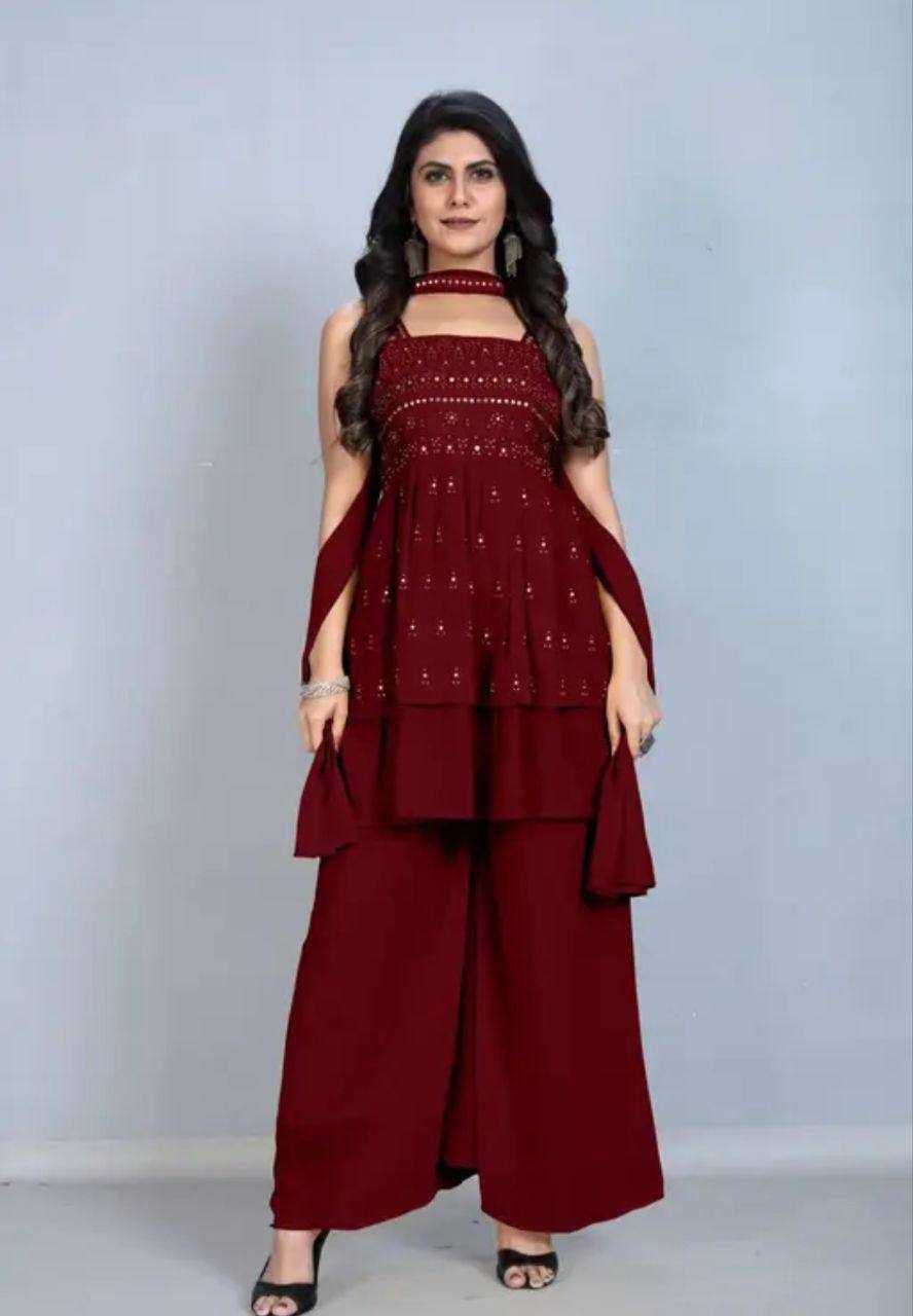 Ynf Faux Georgette RIN158 1036 Kurti Wholesale Fancy Kurti Georgette Kurti Embroidered Kurtis Manufacturer