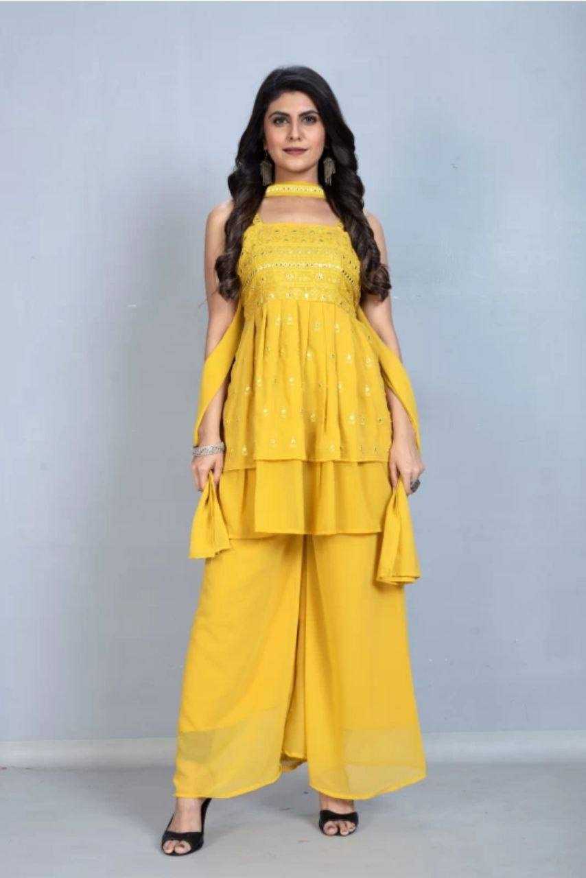 Ynf Faux Georgette RIN158 1036 Kurti Wholesale Fancy Kurti Georgette Kurti Embroidered Kurtis Manufacturer