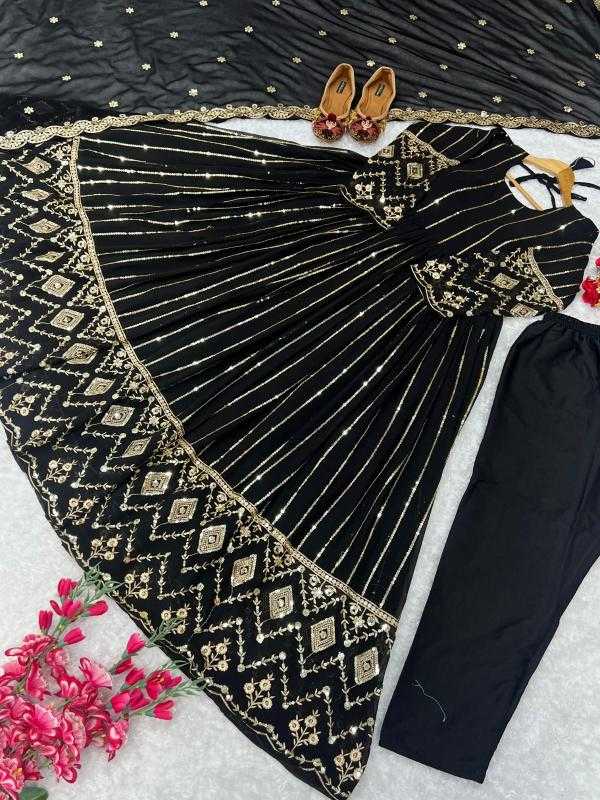 Ynf Faux Georgette RIN222 FOUX Gowns Wedding Collections Wholesale Embroidery Gowns Georgette Gown Party Wear Gowns Manufacturer