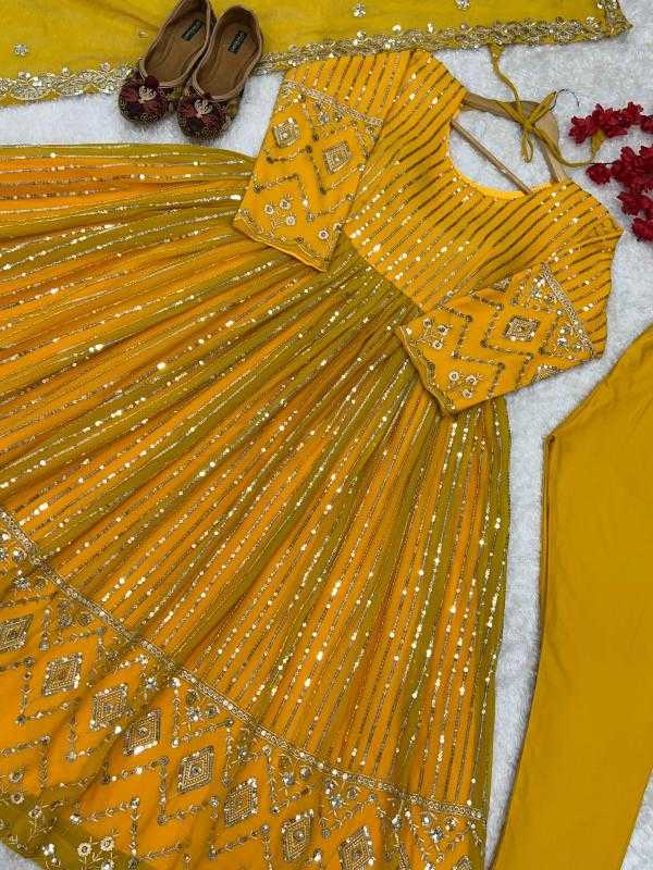 Ynf Faux Georgette RIN222 FOUX Gowns Wedding Collections Wholesale Embroidery Gowns Georgette Gown Party Wear Gowns Manufacturer