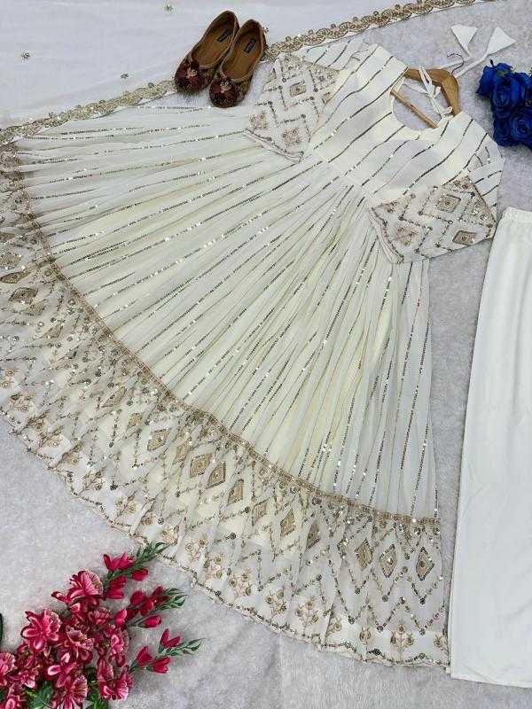 Ynf Faux Georgette RIN222 FOUX Gowns Wedding Collections Wholesale Embroidery Gowns Georgette Gown Party Wear Gowns Manufacturer