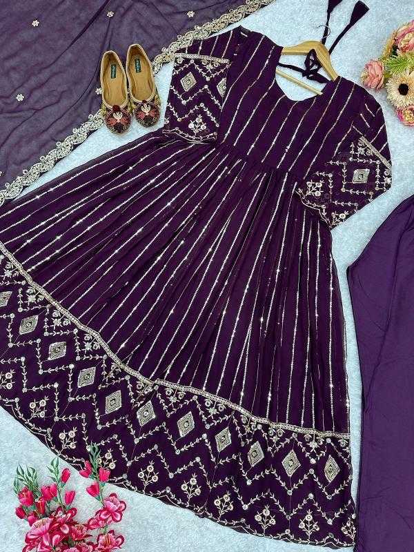 Ynf Faux Georgette RIN222 FOUX Gowns Wedding Collections Wholesale Embroidery Gowns Georgette Gown Party Wear Gowns Manufacturer