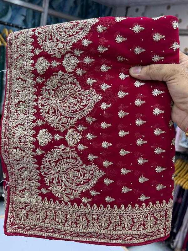 Ynf Georgette KESH114 3705 Sarees Wedding Collections Festive Collections Wholesale Georgette Sarees Stone Work Saree Zari Border Sarees Manufacturer