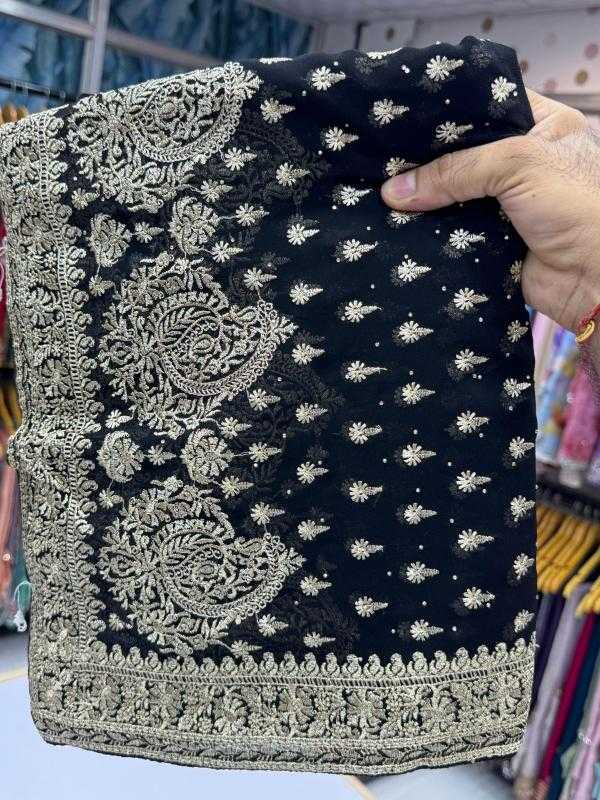 Ynf Georgette KESH114 3705 Sarees Wedding Collections Festive Collections Wholesale Georgette Sarees Stone Work Saree Zari Border Sarees Manufacturer