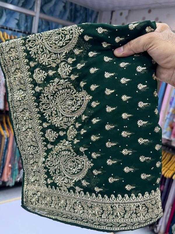Ynf Georgette KESH114 3705 Sarees Wedding Collections Festive Collections Wholesale Georgette Sarees Stone Work Saree Zari Border Sarees Manufacturer