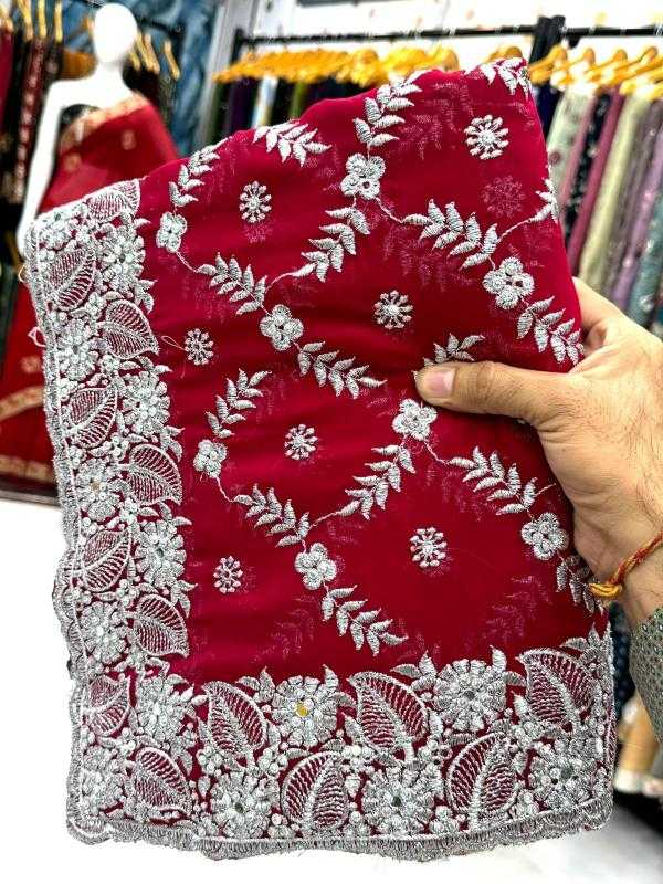 Ynf Georgette KESH114 4211 Sarees Wedding Collections Wholesale Georgette Sarees Embroidered Sarees Zari Border Sarees Manufacturer