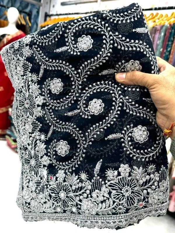 Ynf Georgette KESH114 4212 Sarees Wedding Collections Festive Collections Wholesale Georgette Sarees Embroidered Sarees Zari Border Sarees Manufacturer