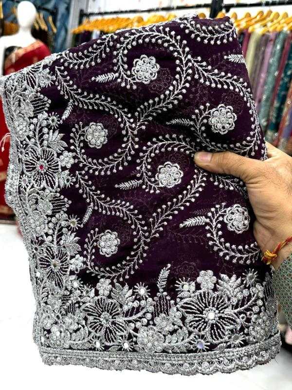 Ynf Georgette KESH114 4212 Sarees Wedding Collections Festive Collections Wholesale Georgette Sarees Embroidered Sarees Zari Border Sarees Manufacturer