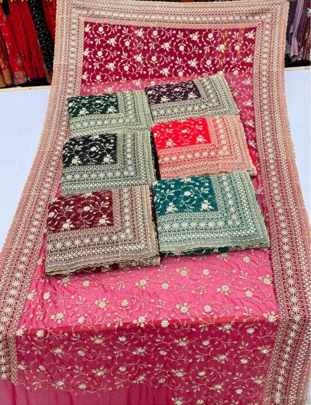 Ynf Georgette KESH114 5556 Sarees Wedding Collections Festive Collections Wholesale Georgette Sarees Embroidered Sarees Zari Border Sarees Manufacturer