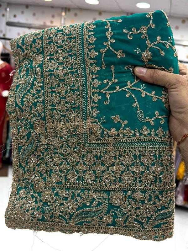 Ynf Georgette KESH114 5983 Sarees Wedding Collections Festive Collections Wholesale Georgette Sarees Embroidered Sarees Zari Border Sarees Manufacturer