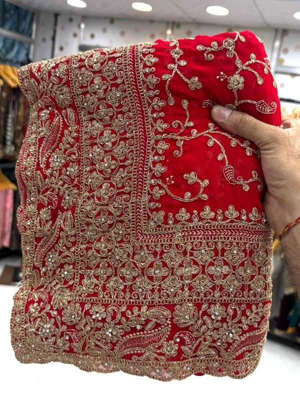 Ynf Georgette KESH114 5983 Sarees Wedding Collections Festive Collections Wholesale Georgette Sarees Embroidered Sarees Zari Border Sarees Manufacturer