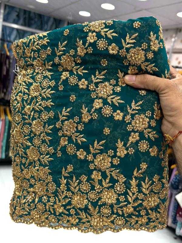 Ynf Georgette KESH114 6222 Sarees Wedding Collections Wholesale Georgette Sarees Embroidered Sarees Stone Work Saree Manufacturer