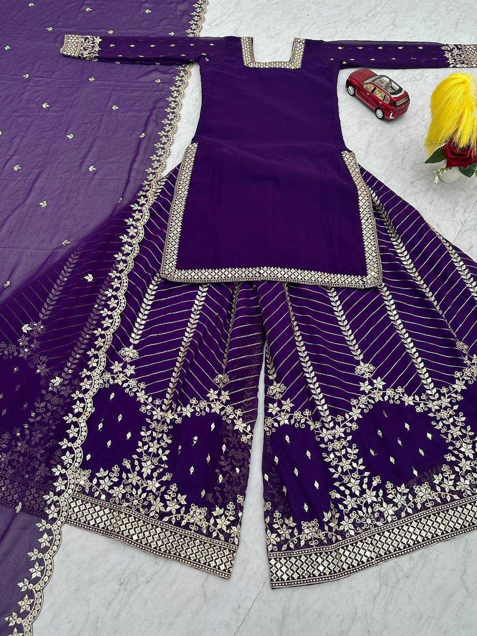 Ynf Georgette KESH496 022 Suits & Dresses Wholesale Sharara Salwar Suits Embroidery Suits Georgette Suit Manufacturer