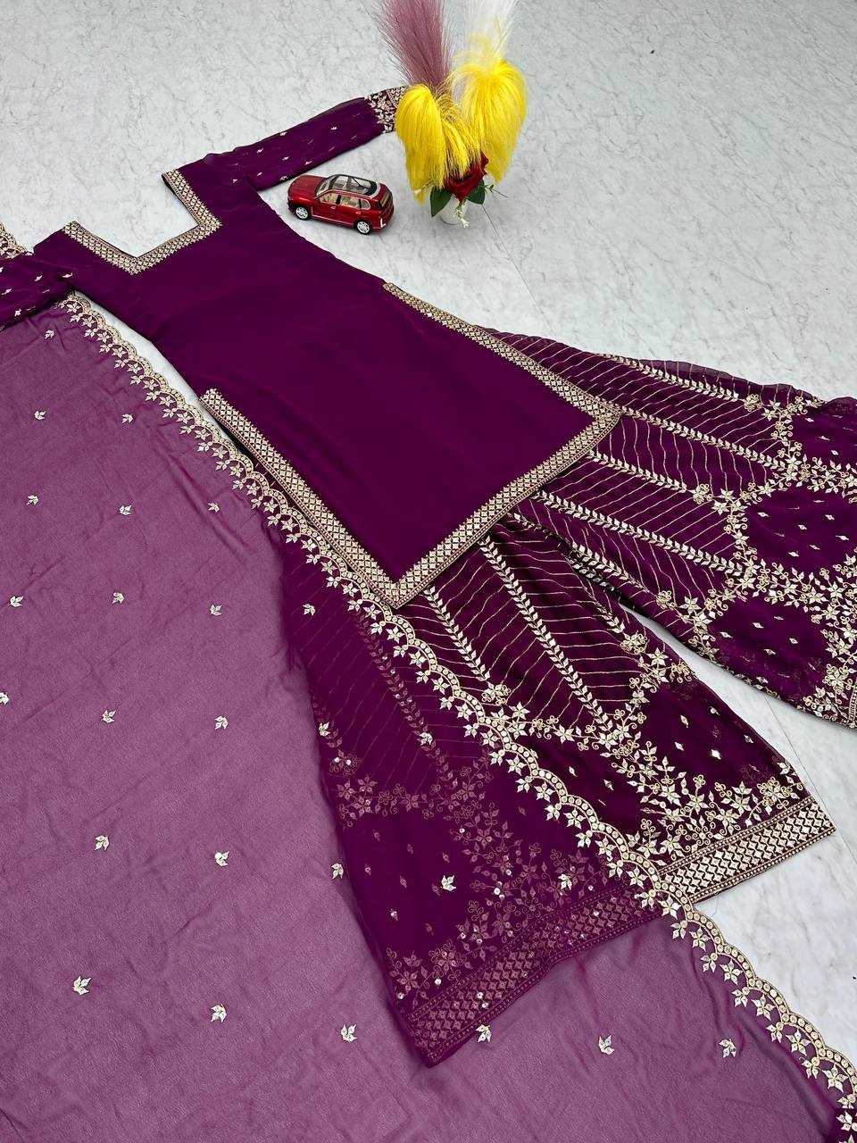 Ynf Georgette KESH496 022 Suits & Dresses Wholesale Sharara Salwar Suits Embroidery Suits Georgette Suit Manufacturer