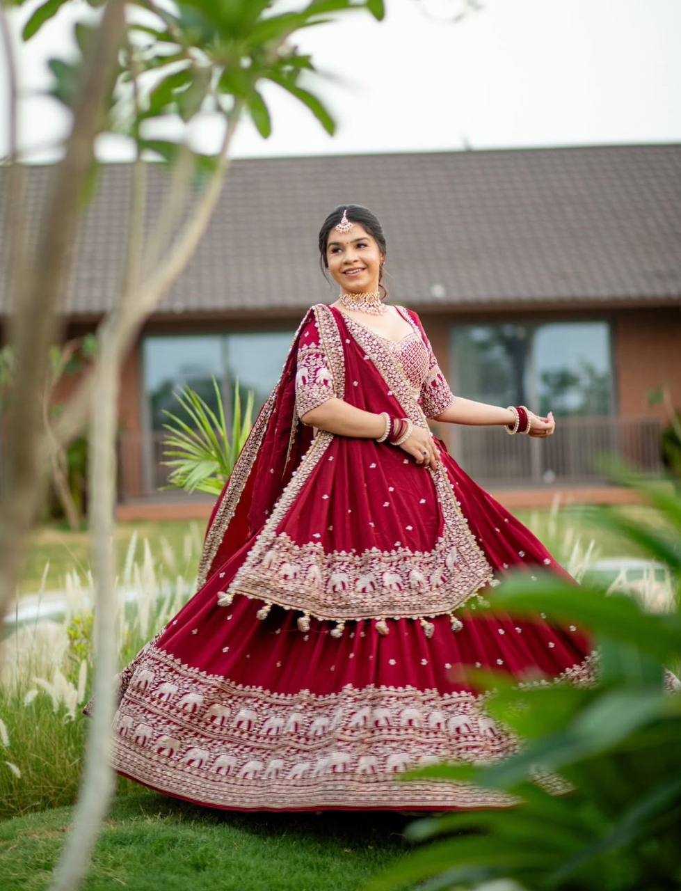 Ynf Georgette KESH497 244 Lehengas Wholesale Embroidered Lehenga Georgette Lehenga Red Lehenga Manufacturer